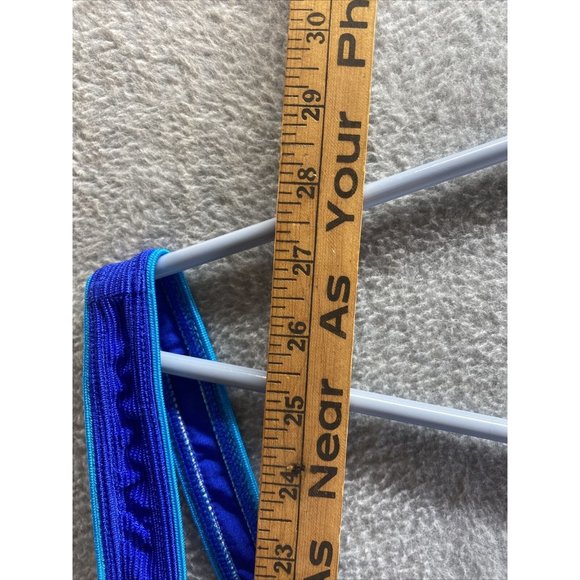 COLE OF CALIFORNIA Women Sz 12 Blue Spaghetti Strap One Piece SWIMSUIT Crew Neck - Picture 3 of 5